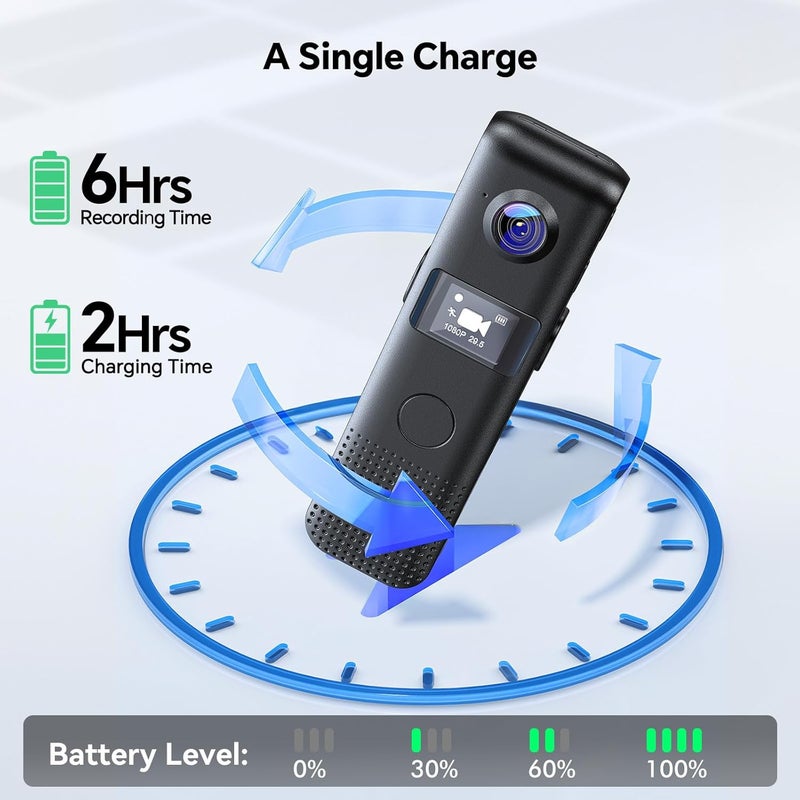 BOBLOV C18 64G WiFi Body Camera – Easy One-Touch Operation with Small OLED Display, 4 Hours of 1080P Recording, Wearable Camera with 1/4" Tripod Mount for Cycling, Security Work, and Everyday Use - Image 4